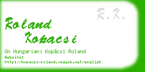 roland kopacsi business card