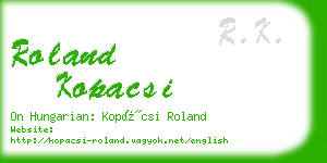 roland kopacsi business card